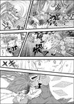  cirno comic daiyousei greyscale highres md5_mismatch monochrome multiple_girls niiko_(gonnzou) touhou 