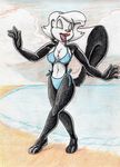  anthro beach breasts clothing female fureverick_(artist) lipstick makeup mammal miz_ma&#039;m&#039;selle_hepzibah pogo seaside skunk swimsuit 