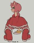  amy_rose anthro big_butt blush butt clothing female hedgehog looking_at_viewer looking_back mammal presenting presenting_hindquarters pussy solo sonic_(series) triuni 