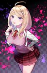  akamatsu_kaede blonde_hair blush dress long_hair smile violet_eyes 