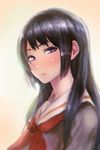  black_hair blush hibike!_euphonium kousaka_reina long_hair looking_at_viewer neckerchief purple_eyes red_neckwear school_uniform serafuku sgk solo 