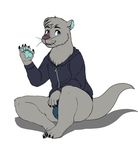  alternate_color bulge chase_the_otter claws clothing iriedono looking_at_viewer male mammal mustelid otter smile underwear waving 