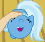  2016 badumsquish disembodied_hand equine eyes_closed female feral friendship_is_magic fur hair horse mammal multicolored_hair my_little_pony pony smile solo trixie_(mlp) two_tone_hair 