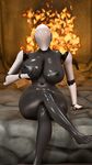  2016 3d_(artwork) areola barefoot big_breasts big_butt breasts butt crossed_legs digital_media_(artwork) female fire fireplace gentle_puppet haydee hi_res holding_breast human humanoid machine mammal nipples not_furry nude robot sitting solo source_filmmaker thick_thighs toes video_games wide_hips 