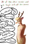  aid-cut anthro antlers balls blue_eyes cervine christmas deer girly holidays horn humiliation male mammal micropenis penis reindeer rudolph rudolph_the_red_nosed_reindeer shaming simple_background small_balls small_penis small_penis_humiliation text uncut 