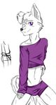  anthro canine eric_wells fur male mammal piercing pose ryutzke_douga_(artist) white_fur 