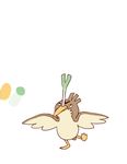  animated avian balancing bird color_swatch farfetch&#039;d featureless_crotch flat_colors front_view iguanamouth leek nintendo on_one_leg pok&eacute;mon semi-anthro solo spread_wings standing throwing video_games wings 