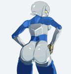  1girl android anus artist_request ass back backboob breasts candy_diamond from_behind hands_on_hip huge_ass king_of_fighters looking_back medium_breasts nipples robot robot_girl shiny shiny_skin short_hair silver_hair silver_skin snk solo the_king_of_fighters 