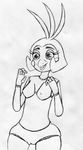  2015 animatronic anthro avian bird black_and_white breasts chicken female five_nights_at_freddy&#039;s five_nights_at_freddy&#039;s_2 inkyfrog machine monochrome nipples nude pussy robot simple_background solo sublte_pussy toy_chica_(fnaf) traditional_media_(artwork) video_games white_background 