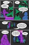  2018 anthro black_fur caprine clothed clothing comic darkner deltarune dialogue digital_media_(artwork) english_text eyewear female freckles fur glasses goat hair hat human humanoid kris_(deltarune) lancer_(deltarune) lynxgriffin male mammal ralsei reptile scalie scarf simple_background smile spades suit_symbol susie_(deltarune) teeth text video_games 