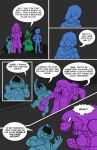  2018 anthro black_fur caprine clothed clothing comic darkner deltarune dialogue digital_media_(artwork) english_text eyewear female fur glasses goat hair hat human humanoid kris_(deltarune) lancer_(deltarune) lynxgriffin male mammal ralsei reptile scalie simple_background smile susie_(deltarune) teeth text video_games 