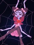  animal_humanoid arthropod black_hair black_sclera blush fangs female furboz hair hair_bow hair_ribbon humanoid muffet multi_arm multi_eye multi_limb noseless ribbons smile solo spider_humanoid spider_web undertale video_games white_eyes 