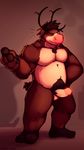  2016 anthro antlers balls biceps cervine christmas digital_media_(artwork) erection fur hair hi_res holidays horn looking_at_viewer mabit male mammal muscular muscular_male navel nude pecs penis reindeer rudolph slightly_chubby smile solo standing thick_thighs 