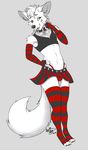 anthro bulge canine captainchaos clothed clothing collar crossdressing girly male mammal open_mouth smile solo 