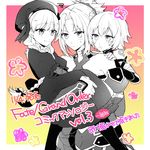  carrying citron_82 fate/apocrypha fate/extra fate/extra_ccc fate/grand_order fate_(series) hat hug jack_the_ripper_(fate/apocrypha) long_hair mordred_(fate) mordred_(fate)_(all) multiple_girls nursery_rhyme_(fate/extra) partially_colored ponytail scar short_hair smile translation_request 