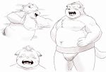  2017 anthro belly blush humanoid_hands male mammal moobs navel nipples overweight overweight_male simple_background solo sv_grart 