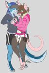 anthro blush canine captainchaos clothed clothing duo hand_holding male male/male mammal mouse open_mouth rodent smile wide_hips 
