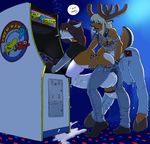  anthro anthro_on_anthro arcade arcade_machine balls bent_over big_balls big_breasts bracelet breasts bulge butt canine cervine cigarette clothed clothing cox cum deer digital_media_(artwork) distracted dripping edit erection fingering fox gideon herm huge_balls huge_breasts humanoid_penis hyper hyper_balls hyper_breasts hyper_penis intersex jewelry male male/male mammal orgasm pac-man_(series) penis precum public ruger video_games 