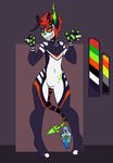  anthro canine captainchaos collar demon hybrid looking_at_viewer male mammal model_sheet nude smile solo standing wide_hips 