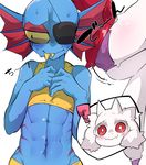  9999gpera abs big_breasts bikini boss_monster breast_envy breast_size_difference breasts caprine clothing fish goat mammal marine small_breasts swimsuit toriel undertale undyne video_games 