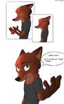  2016 anthro canine clothed clothing comic dialogue disney english_text female fox green_eyes hi_res male mammal nick_wilde solo sprinkah text zootopia 
