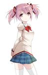  bad_id bad_pixiv_id highres kaname_madoka mahou_shoujo_madoka_magica misteor pink_eyes pink_hair school_uniform short_hair solo thighhighs twintails white_legwear zettai_ryouiki 