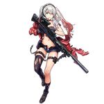  asymmetrical_legwear belt bipod black_gloves black_legwear blue_eyes breasts cleavage covering covering_one_breast eyebrows full_body general_dynamics_lwmmg girls_frontline gloves grey_hair hair_between_eyes hair_ornament hair_over_one_eye hairclip headphones headset holster jacket legs looking_at_viewer lwmmg_(girls_frontline) multicolored_hair navel off_shoulder official_art one_eye_closed open_clothes open_fly open_shorts panties parted_lips red_hair red_jacket rff_(3_percent) scope shirt shorts solo strap suppressor thighhighs torn_clothes torn_jacket torn_legwear torn_shirt transparent_background trigger_discipline twintails underwear white_panties white_shirt 