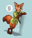  bottomless canine clothed clothing disney fox fur mammal necktie nick_wilde orange_fur simple_background zootopia 