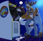  anthro anthro_on_anthro arcade arcade_machine balls bent_over big_balls big_breasts bracelet breasts bulge butt canine cervine cigarette clothed clothing cox cum deer digital_media_(artwork) distracted dripping duo edit erection fingering fox gideon herm huge_balls huge_breasts humanoid_penis hyper hyper_balls hyper_breasts hyper_penis intersex jewelry male male/male mammal orgasm pac-man_(series) penis precum public ruger video_games 