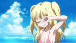  1girl animated animated_gif armpits bikini blonde_hair boku_wa_tomodachi_ga_sukunai breasts cleavage hasegawa_kobato swimsuit twintails 