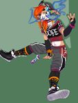  anthro canine captainchaos clothed clothing ear_piercing girly hat male mammal piercing smile smoke solo tongue tongue_out 
