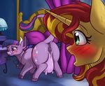  alorix anatomically_correct animal_genitalia animal_pussy anus bedroom big_butt blush bovine butt cattle equestria_girls equine female feral friendship_is_magic horse mammal my_little_pony pony pussy sunset_shimmer_(eg) teats twilight_sparcow twilight_sparkle_(mlp) udders 