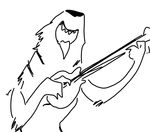  2016 anthro black_and_white disney fan_character guitar holding_object hyena male mammal monochrome musical_instrument open_mouth open_smile ozzy_(weaver) pack_street simple_background smile solo the_weaver white_background zootopia 