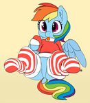  christmas clothed clothing cute equine female feral friendship_is_magic hair holidays legwear looking_at_viewer mammal multicolored_hair my_little_pony pabbley pegasus purple_eyes rainbow_dash_(mlp) smile solo stockings tongue tongue_out wide_eyed wings 