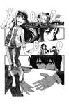  bad_id bad_pixiv_id comic greyscale hair_ribbon highres kimi_no_na_wa long_hair miyamizu_mitsuha monochrome necktie ribbon shanson2003 spoilers tachibana_taki translated 