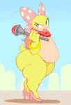  anthro belly big_butt butt colourbellystuff_(artist) female huge_butt jewelry koopaling lips mario_bros nintendo nude ribbons simple_background solo sssonic2 thick_thighs video_games wendy_o_koopa 