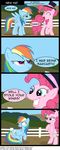  blue_eyes comic cutie_mark dialogue duo earth_pony english_text equine feathered_wings feathers female feral friendship_is_magic fur hair hat horse mammal multicolored_hair my_little_pony pegasus pink_hair pinkie_pie_(mlp) pony rainbow_dash_(mlp) rainbow_hair smile text veggie55 wings 