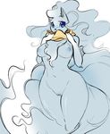 alolan_ninetales anthro anthrofied blue_eyes breasts canine chest_tuft clothed clothing clothing_lift female fox glacierclear mammal multi_tail nintendo nipples pok&eacute;mon pubes pubic_fluff pussy regional_variant shirt shirt_lift solo tuft video_games 