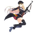  artist_request assault_rifle black_footwear blonde_hair boots full_body german_clothes german_flag girls_frontline gloves green_eyes gun hat high_heel_boots high_heels long_hair magazine_(weapon) military military_uniform necktie official_art platform_boots platform_footwear platform_heels rifle skirt sling solo stg44 stg44_(girls_frontline) thigh_boots thighhighs transparent_background trigger_discipline uniform very_long_hair weapon white_gloves 