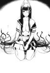  ane_naru_mono breasts horns monochrome no_bra open_shirt pochi_(pochigoya) seifuku tagme tentacles 