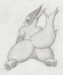  anus female infamousrel looking_at_viewer nintendo pawpads pok&eacute;mon pussy raised_tail simple_background solo video_games zangoose 