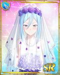  1girl blue_eyes blue_hair hair_ribbon krulcifer_einfolk saijaku_muhai_no_bahamut small_breasts wedding_dress 