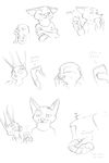  2016 akiric anthro black_and_white canine clothed clothing disney duo english_text female food fox judy_hopps lagomorph male mammal monochrome nick_wilde rabbit simple_background taco text white_background zootopia 