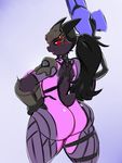  averyshadydolphin big_breasts big_butt breasts butt dragon eyebrows female gun hair looking_at_viewer overwatch ranged_weapon solo video_games weapon widowmaker_(overwatch) yaojou 