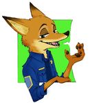  2016 anthro canine clothed clothing disney fox fur male mammal natsuco_7star nick_wilde solo uniform zootopia 