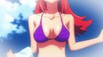  1girl animated animated_gif ano_natsu_de_matteru beach bikini bouncing_breasts breasts cleavage long_hair red_hair solo takatsuki_ichika 
