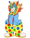  anthro apes clothed clothing clown looking_at_viewer male nintendo pok&eacute;mon smile solo standing teeth typhlosion video_games 