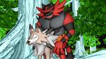  3d_(artwork) all_fours anthro anthro_on_feral bestiality big_hands canine claws cum cum_on_penis cum_string digital_media_(artwork) erection eyes_closed feline feral forest from_behind_position fur incineroar johnxgin3 lycanroc male male/male mammal midday_lycanroc nintendo nude open_mouth orgasm outside pecs penis pok&eacute;mon sex sharp_claws sharp_teeth source_filmmaker standing teeth tiger tree video_games wolf wrestler 