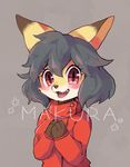  black_hair borrowed_character fox furry mz_marine open_mouth red_eyes short_hair 