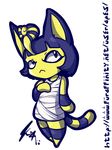  ankah anthro apes chibi clothed clothing feline female hair mammal solo standing striped_tail stripes watermark 